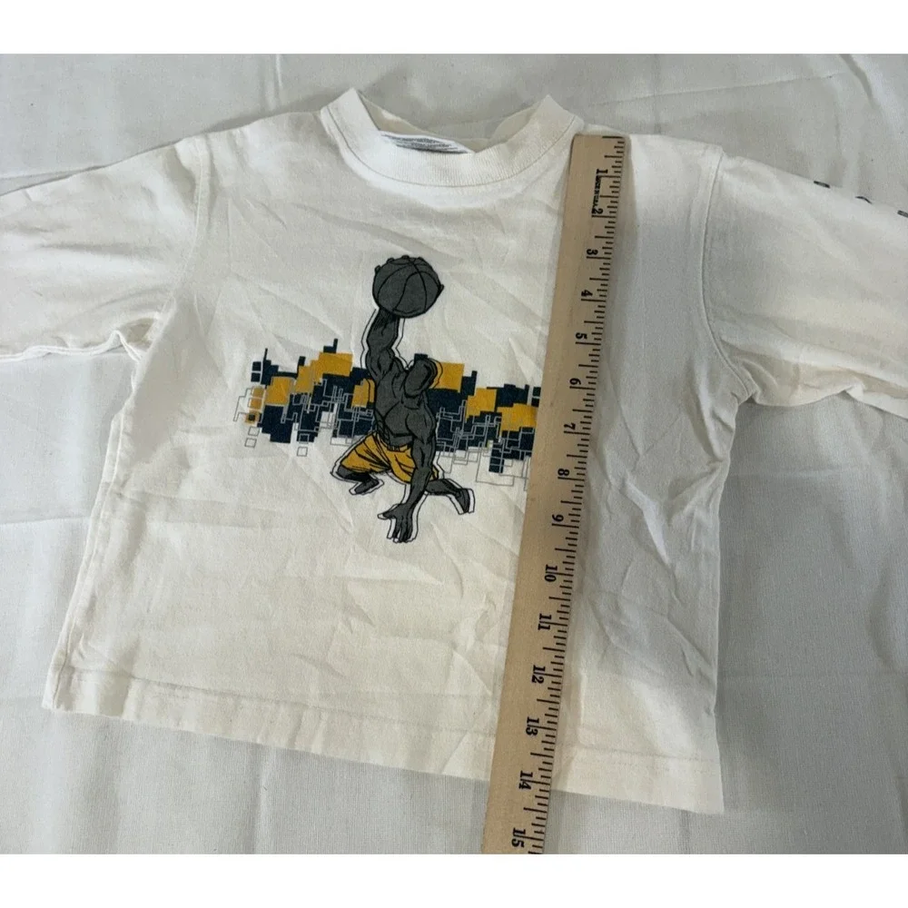 And1 Toddler's Long Sleeve White T-Shirt Size L Basketball Graphic
